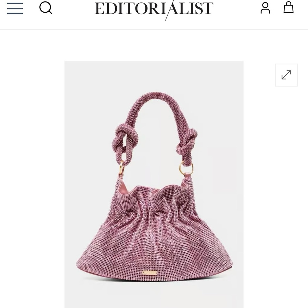 Cult Gaia Shell Pink Mini Crystal Shoulder Bag